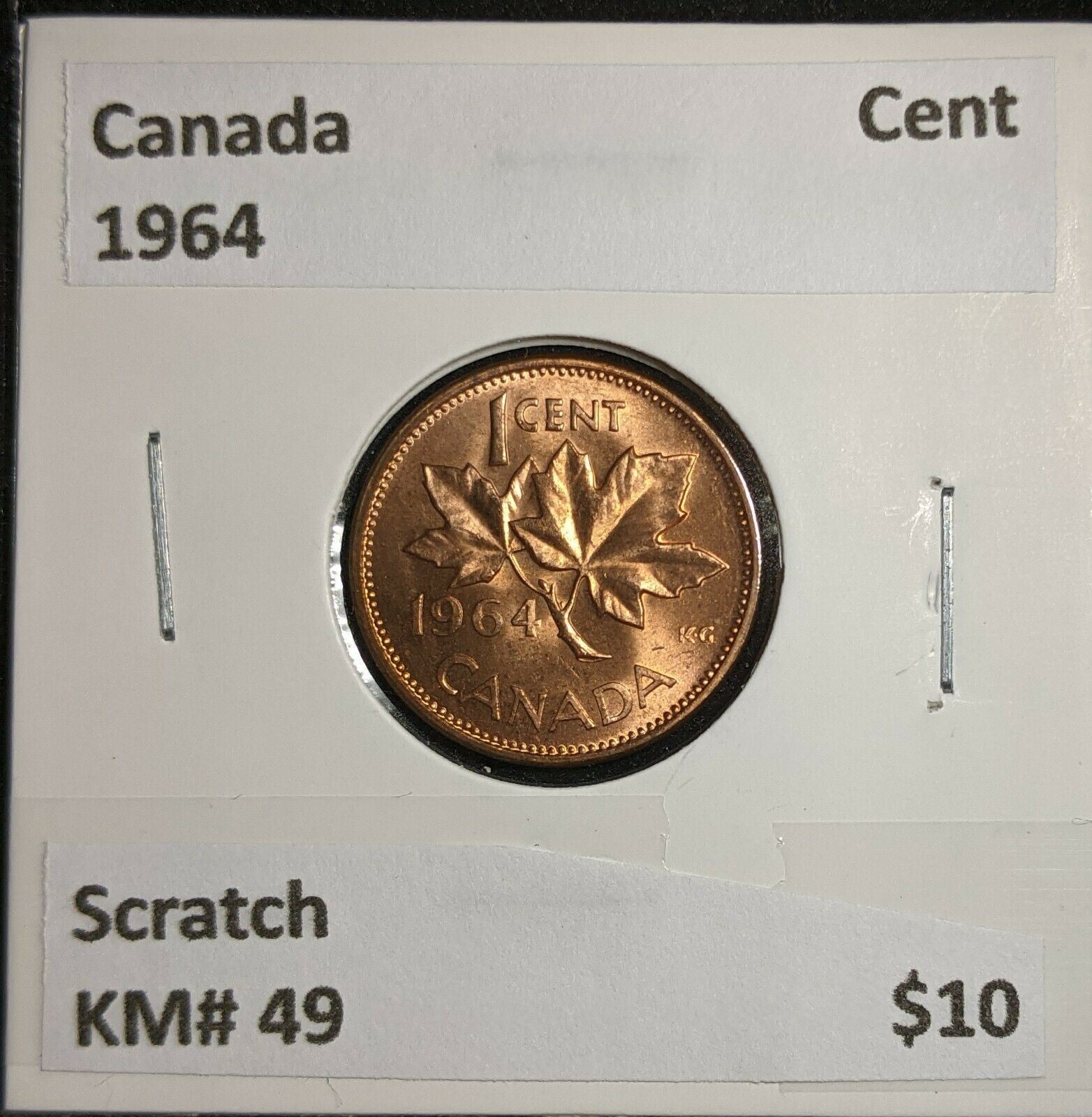 Canada 1964 Cent KM# 49 Scratch #613