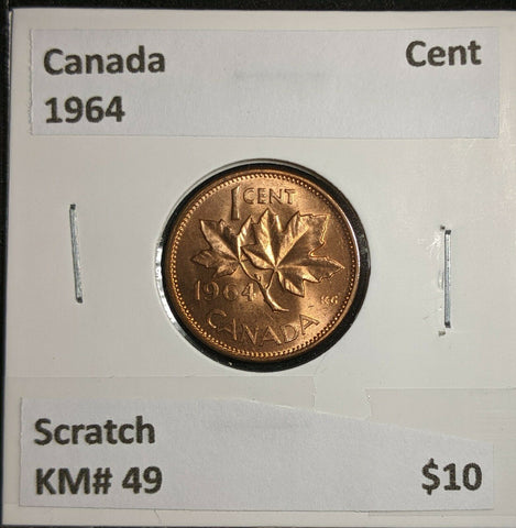Canada 1964 Cent KM# 49 Scratch #613