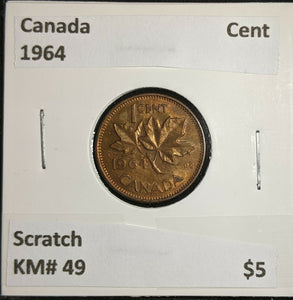 Canada 1964 Cent KM# 49 Scratch #602