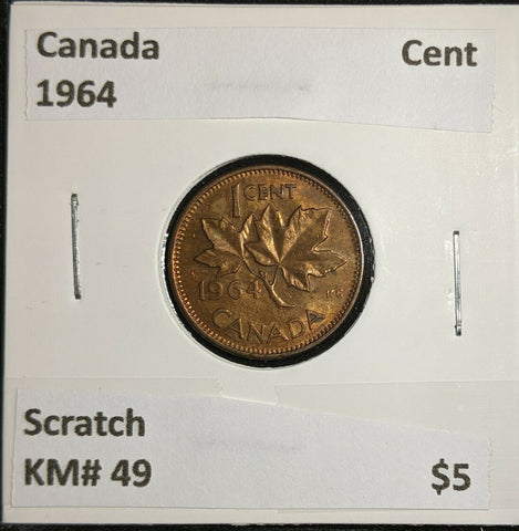 Canada 1964 Cent KM# 49 Scratch #602