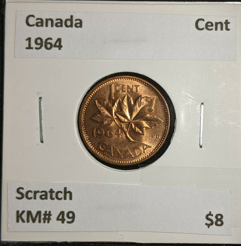 Canada 1964 Cent KM# 49 Scratch #615