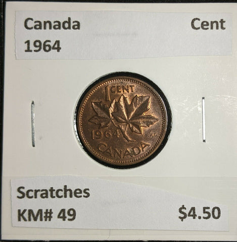 Canada 1964 Cent KM# 49 Scratches #749