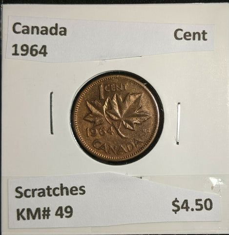 Canada 1964 Cent KM# 49 Scratches #758