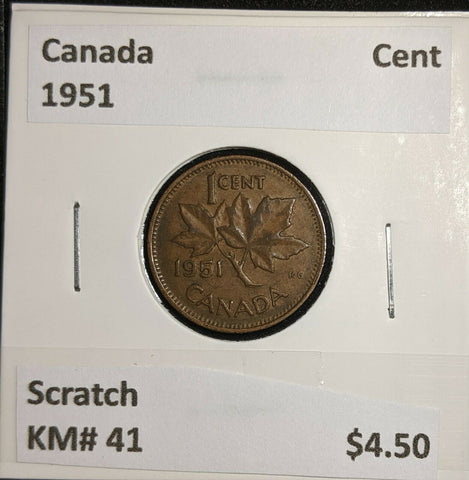 Canada 1951 Cent KM# 41 Scratch #596