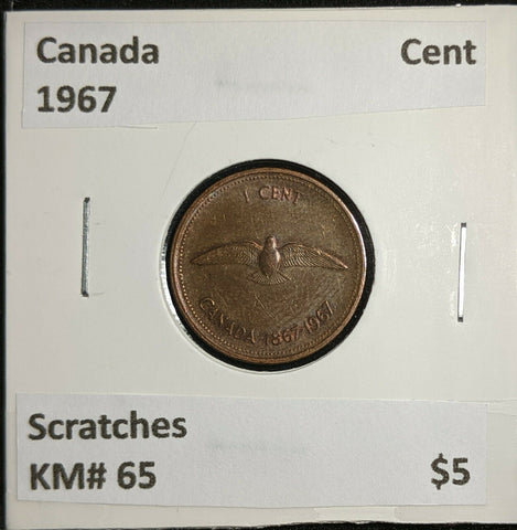 Canada 1967 Cent KM# 65 Scratches  #970