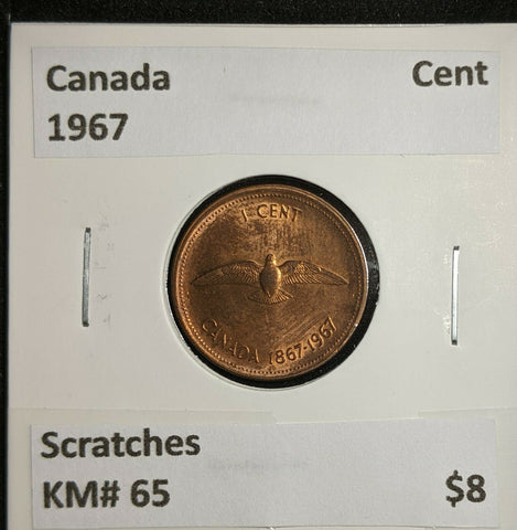 Canada 1967 Cent KM# 65 Scratches  #742