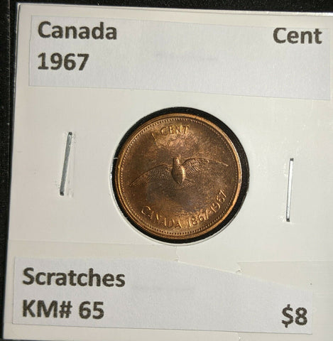 Canada 1967 Cent KM# 65 Scratches  #967