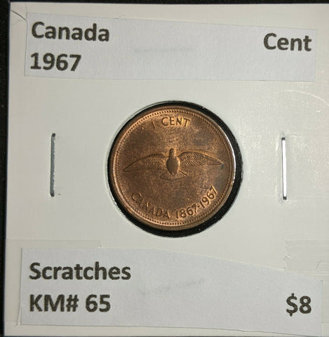Canada 1967 Cent KM# 65 Scratches  #810