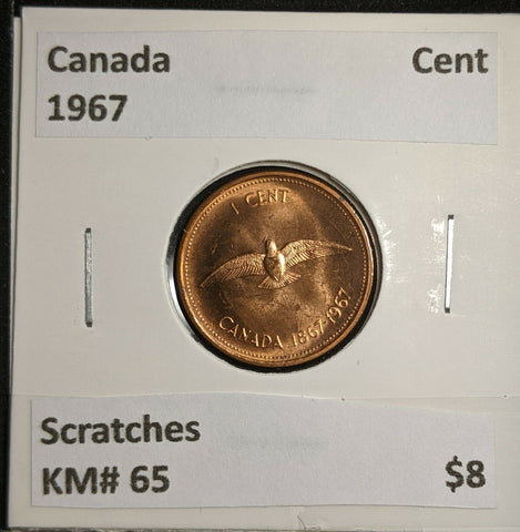 Canada 1967 Cent KM# 65 Scratches  #912