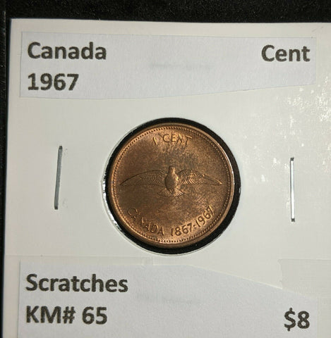 Canada 1967 Cent KM# 65 Scratches  #976
