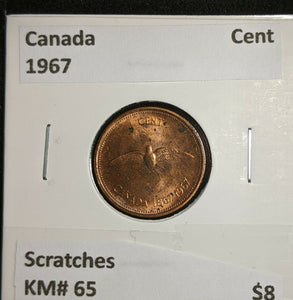 Canada 1967 Cent KM# 65 Scratches  #931
