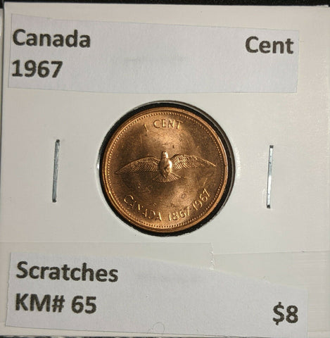 Canada 1967 Cent KM# 65 Scratches  #777