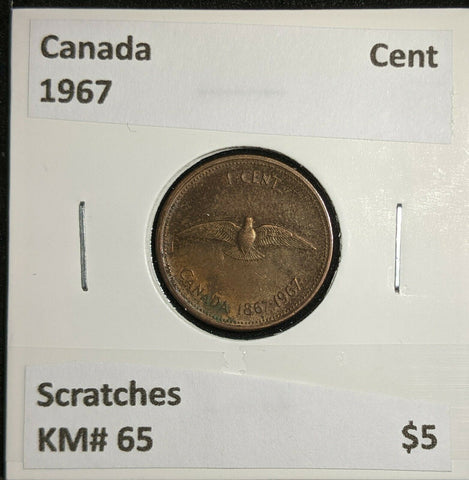 Canada 1967 Cent KM# 65 Scratches  #763