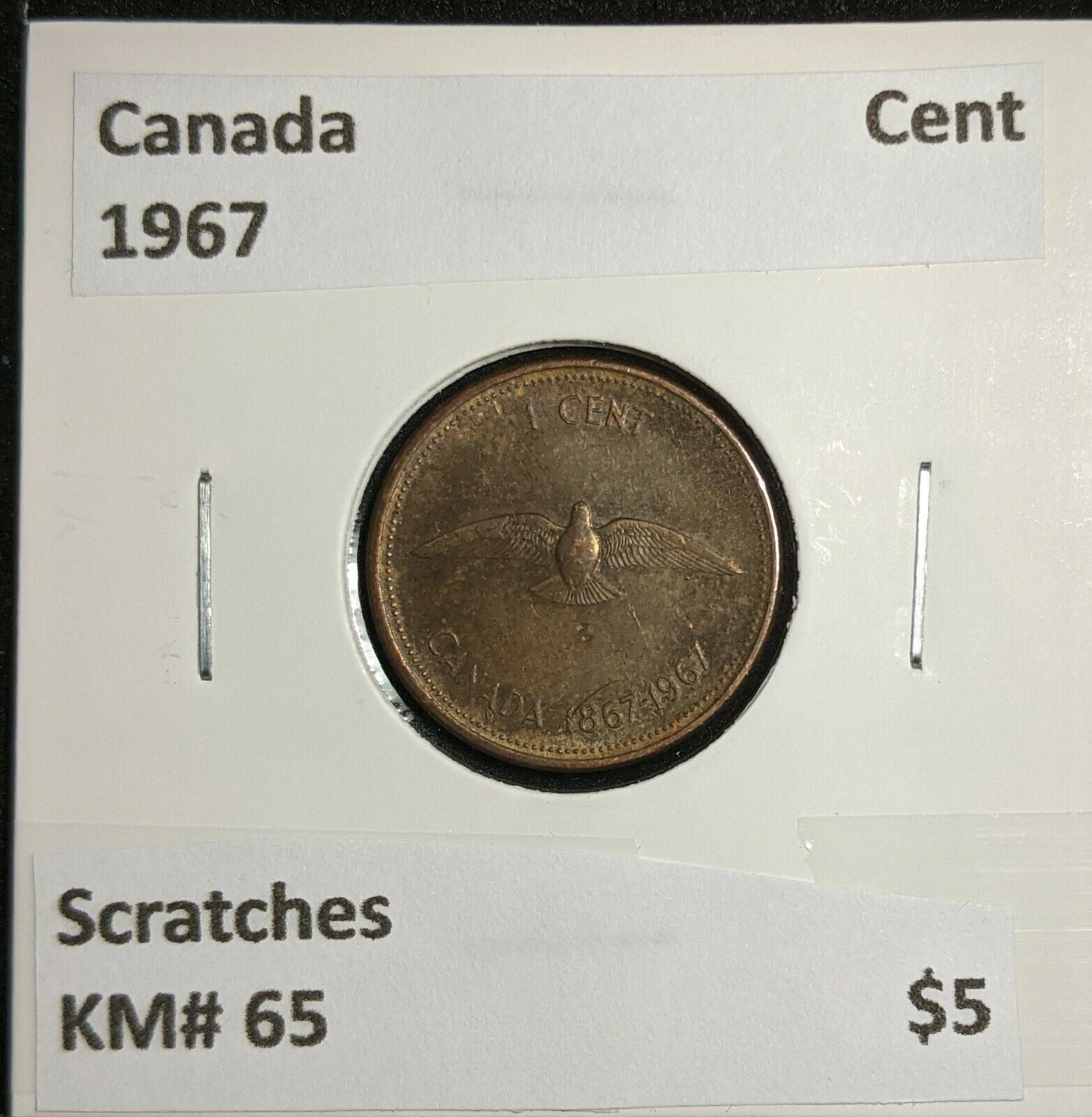 Canada 1967 Cent KM# 65 Scratches  #759
