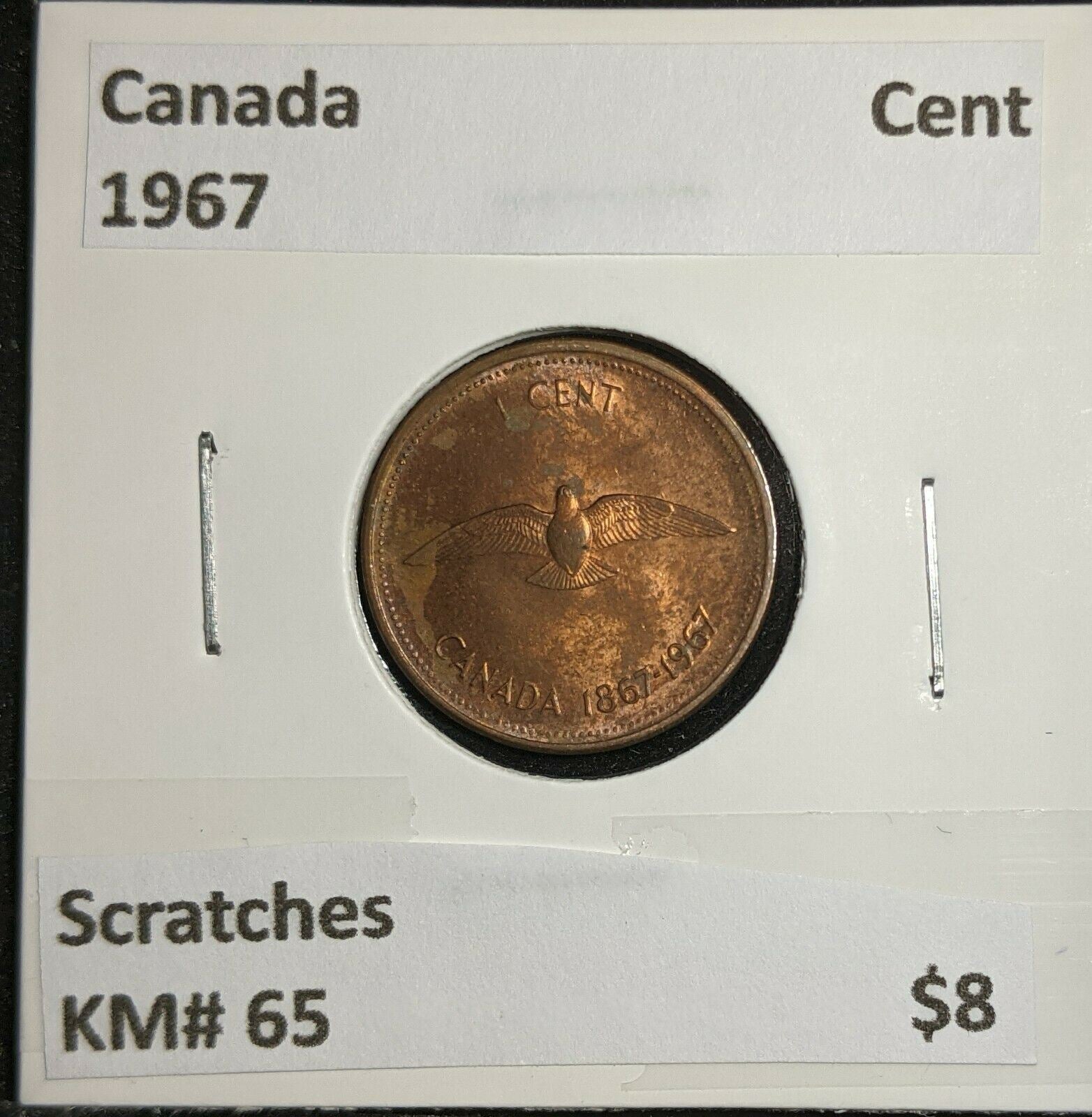 Canada 1967 Cent KM# 65 Scratches  #968