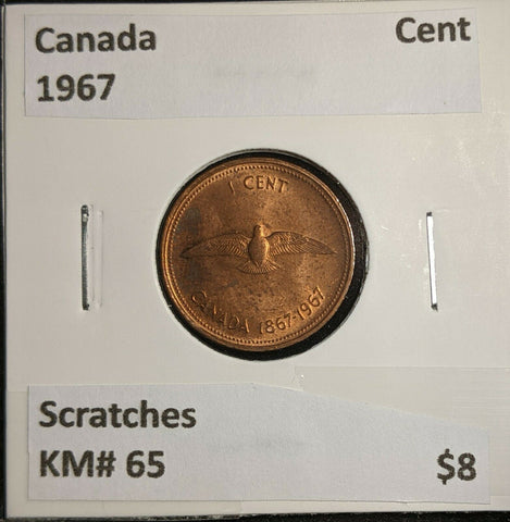 Canada 1967 Cent KM# 65 Scratches  #751