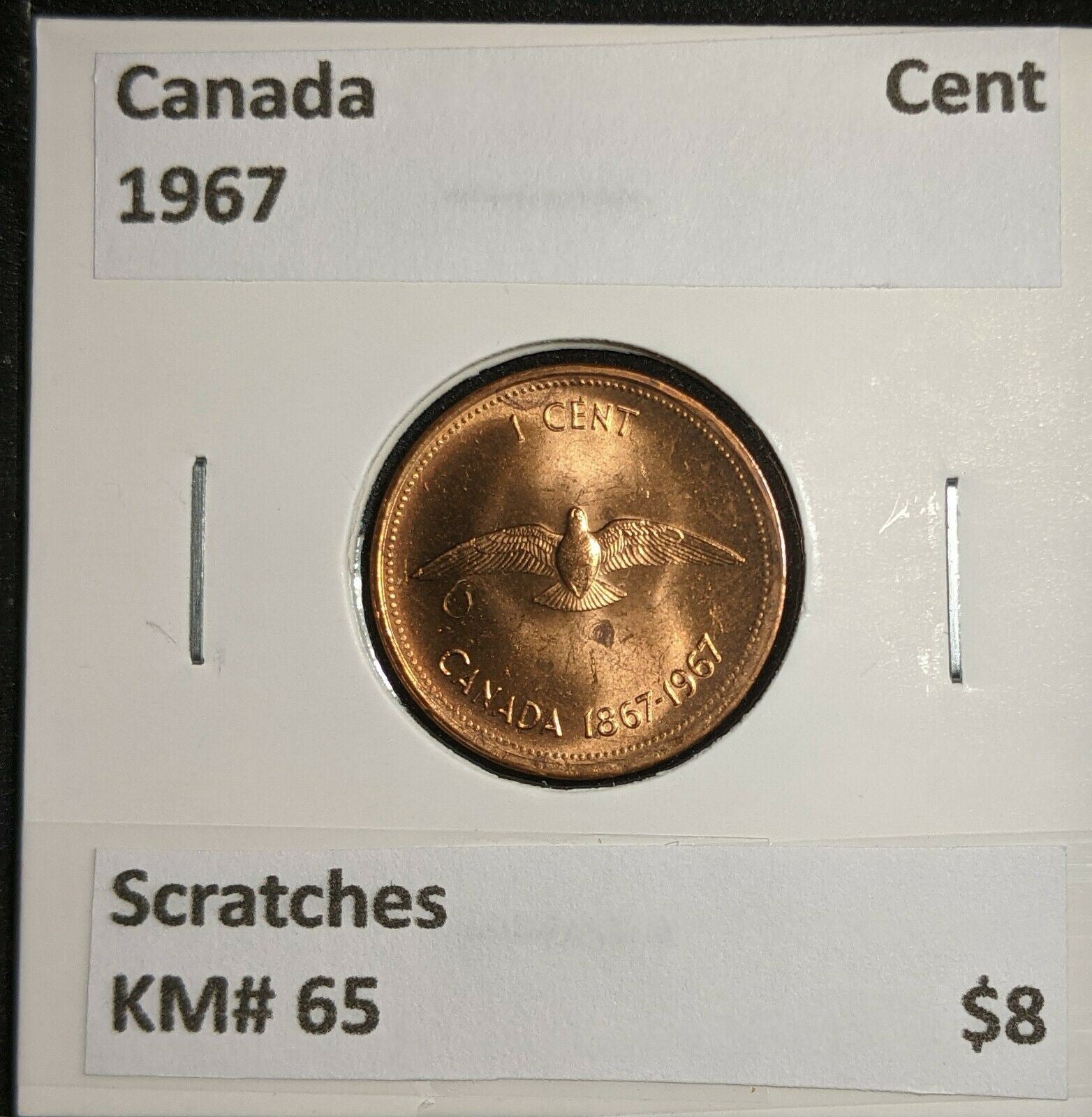 Canada 1967 Cent KM# 65 Scratches  #806