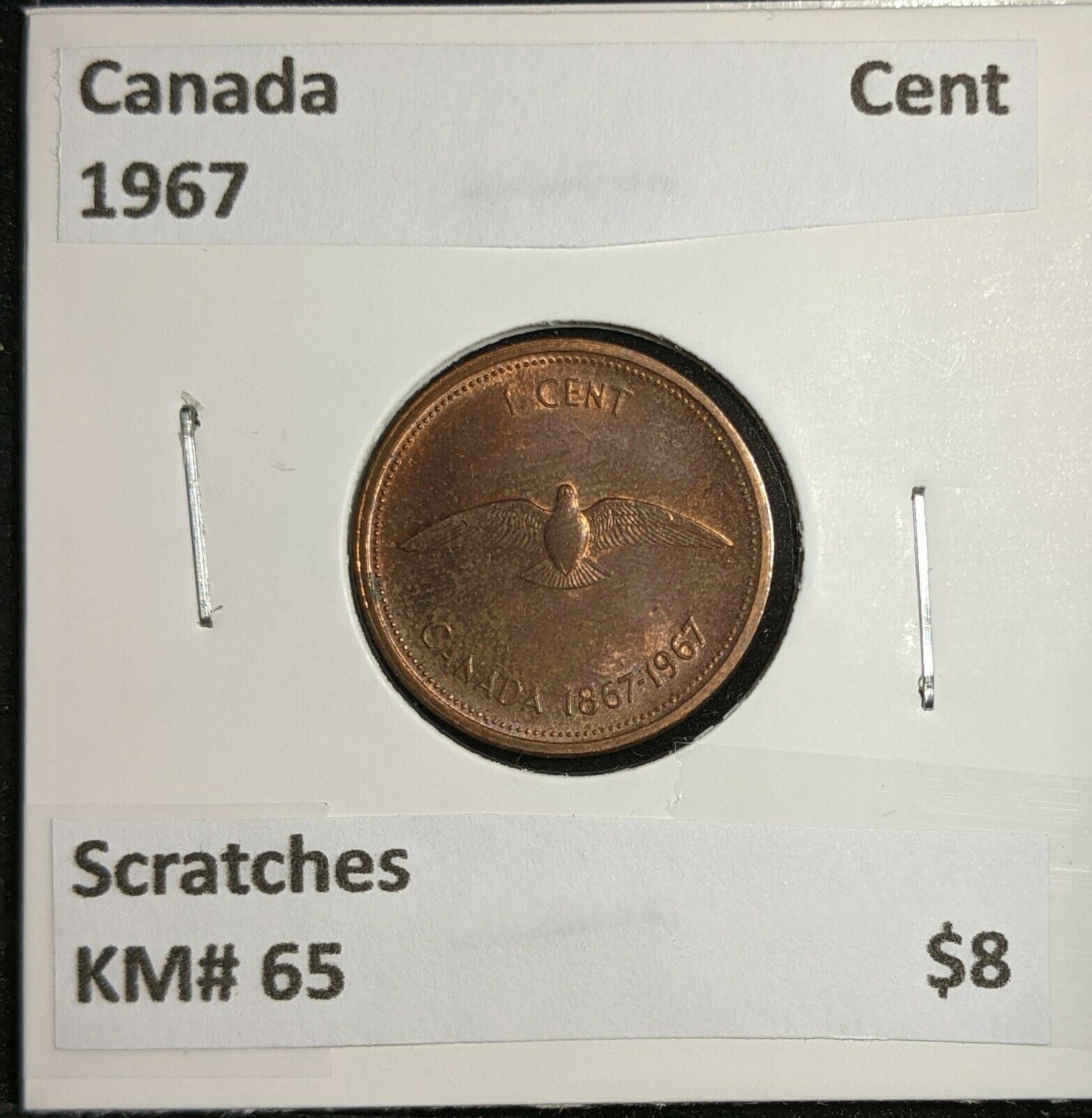 Canada 1967 Cent KM# 65 Scratches  #755