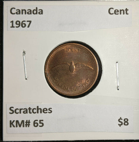 Canada 1967 Cent KM# 65 Scratches  #755