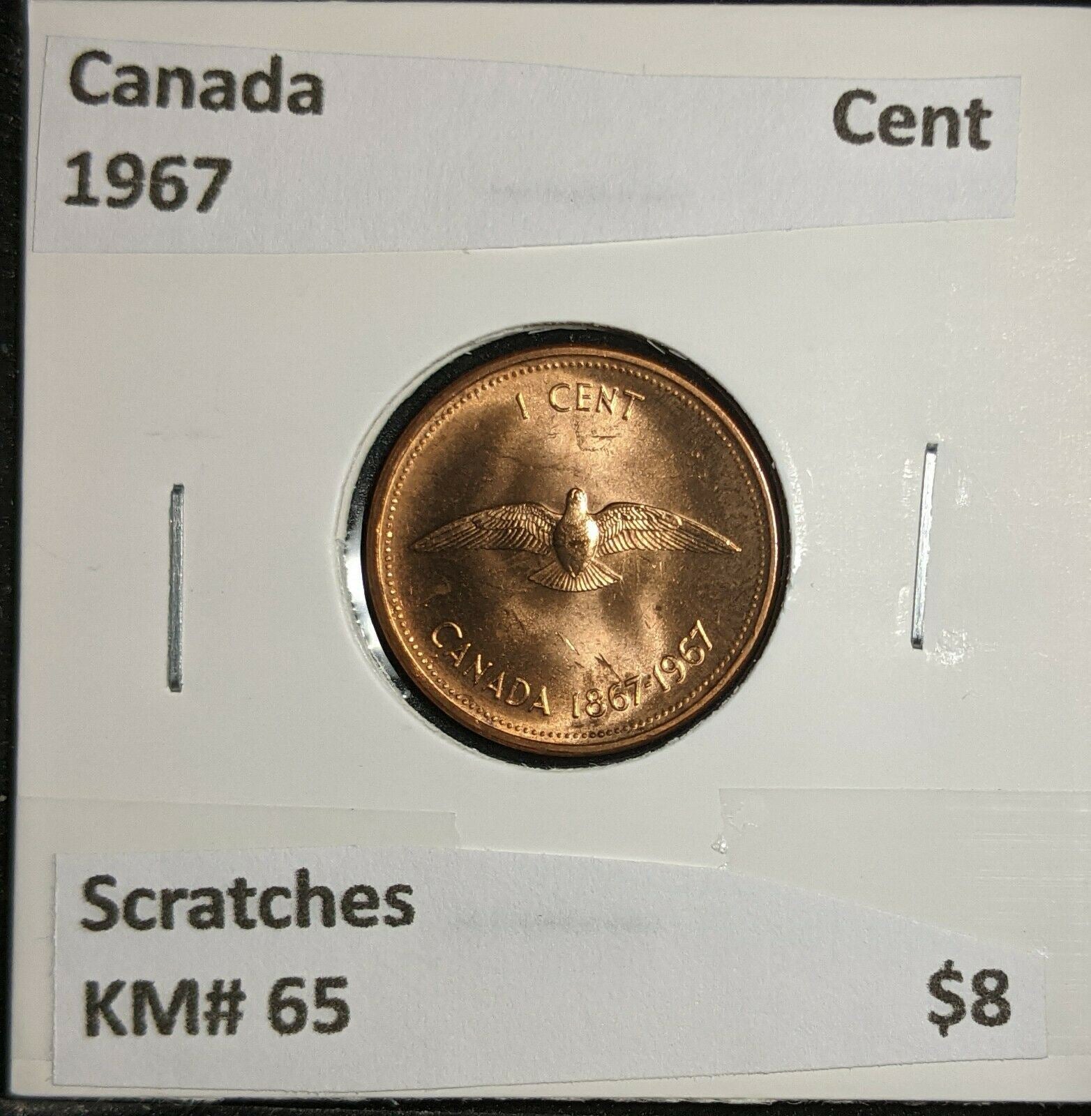 Canada 1967 Cent KM# 65 Scratches  #871
