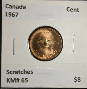 Canada 1967 Cent KM# 65 Scratches  #871