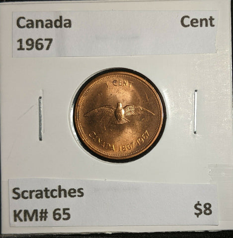 Canada 1967 Cent KM# 65 Scratches  #844
