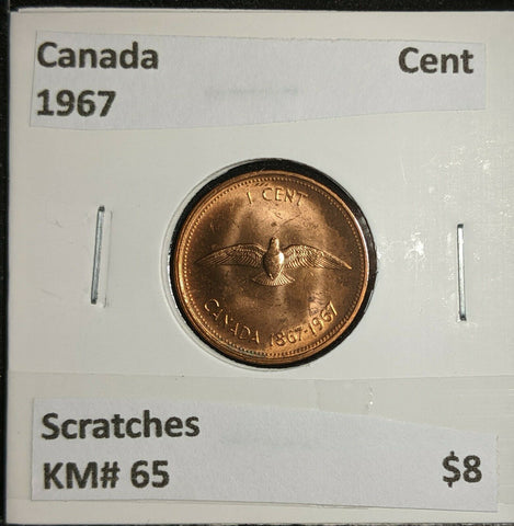 Canada 1967 Cent KM# 65 Scratches  #913