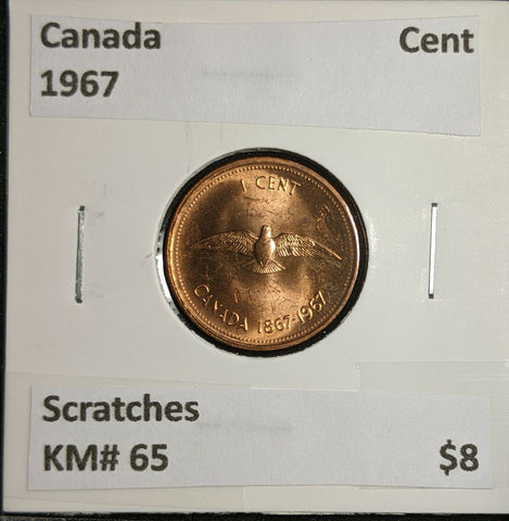 Canada 1967 Cent KM# 65 Scratches  #917