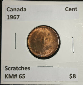 Canada 1967 Cent KM# 65 Scratches  #745
