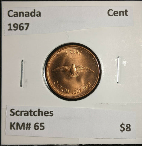 Canada 1967 Cent KM# 65 Scratches  #907