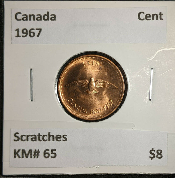 Canada 1967 Cent KM# 65 Scratches  #873