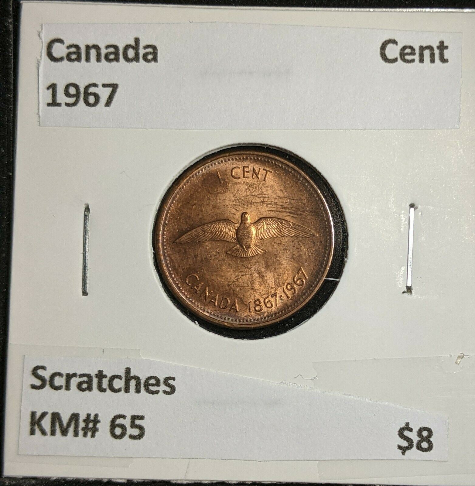 Canada 1967 Cent KM# 65 Scratches  #974