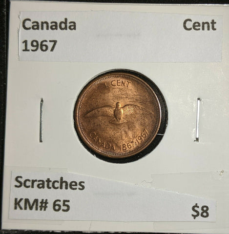 Canada 1967 Cent KM# 65 Scratches  #974