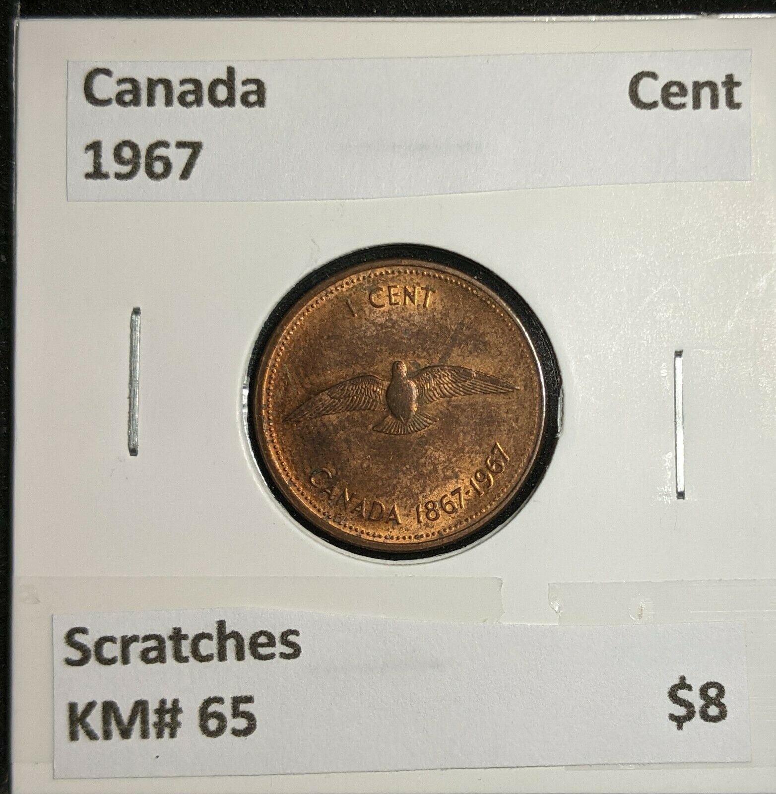 Canada 1967 Cent KM# 65 Scratches  #848