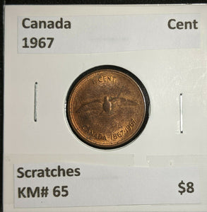 Canada 1967 Cent KM# 65 Scratches  #848