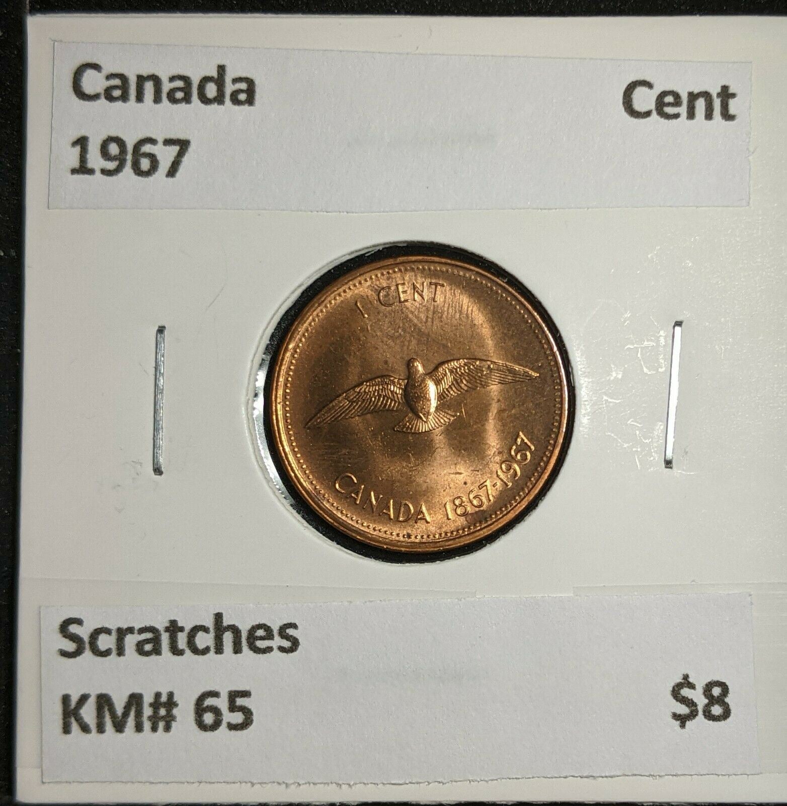 Canada 1967 Cent KM# 65 Scratches  #858