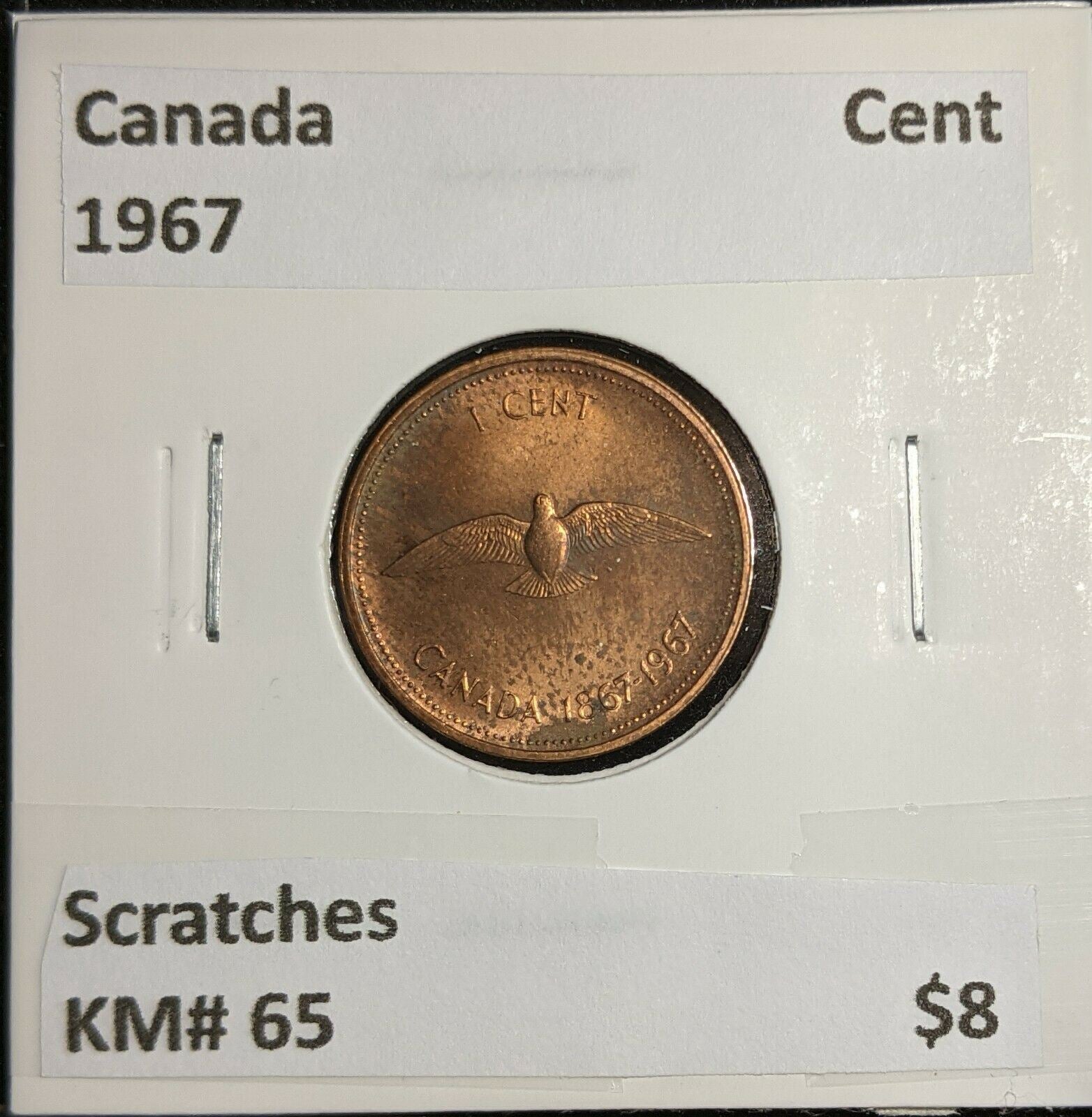Canada 1967 Cent KM# 65 Scratches  #983