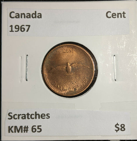 Canada 1967 Cent KM# 65 Scratches  #983