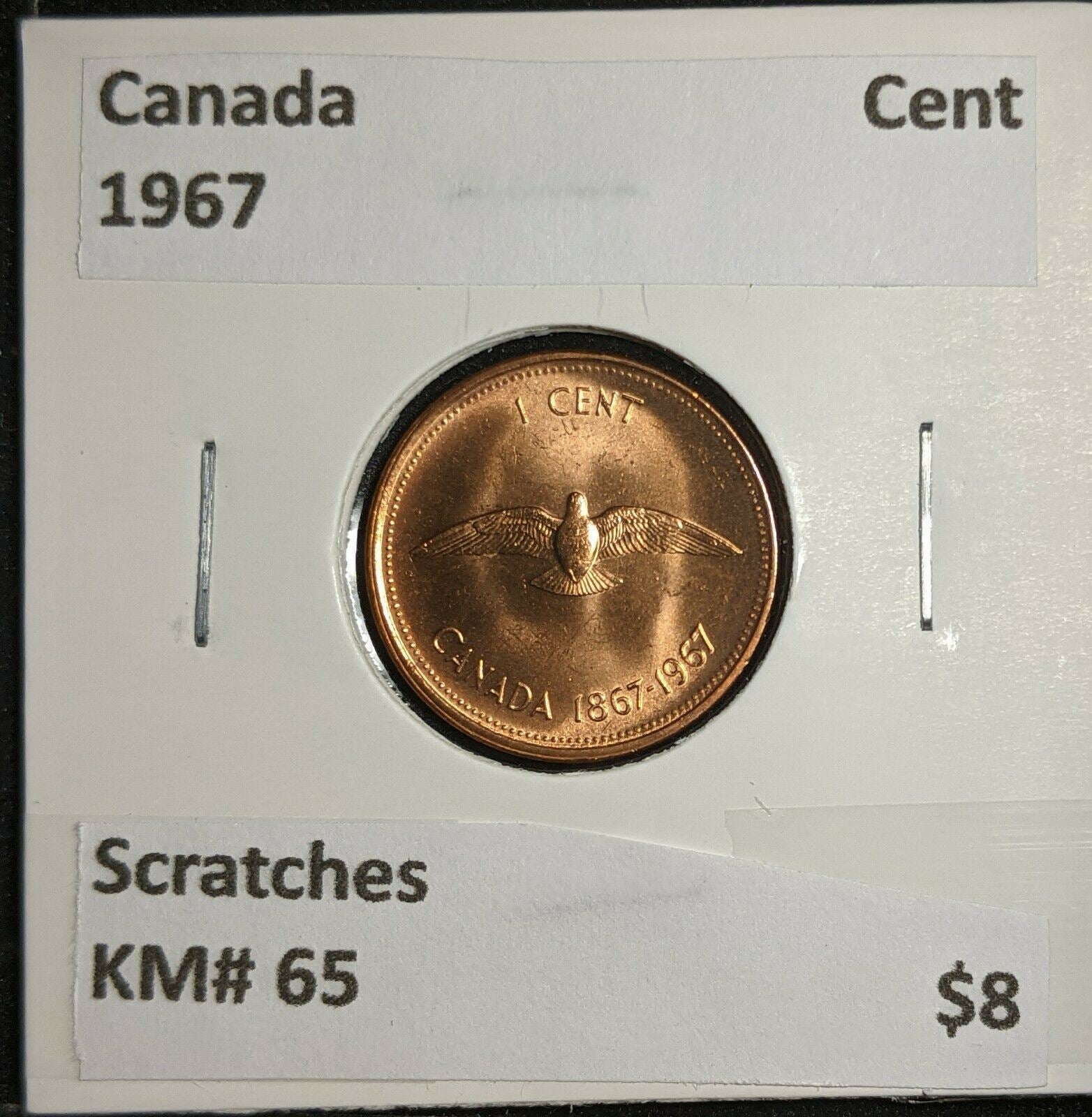 Canada 1967 Cent KM# 65 Scratches  #774