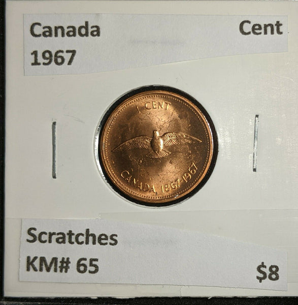 Canada 1967 Cent KM# 65 Scratches  #928