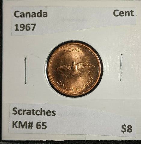 Canada 1967 Cent KM# 65 Scratches  #928