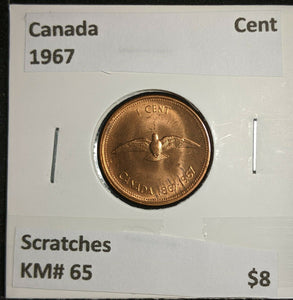 Canada 1967 Cent KM# 65 Scratches  #863