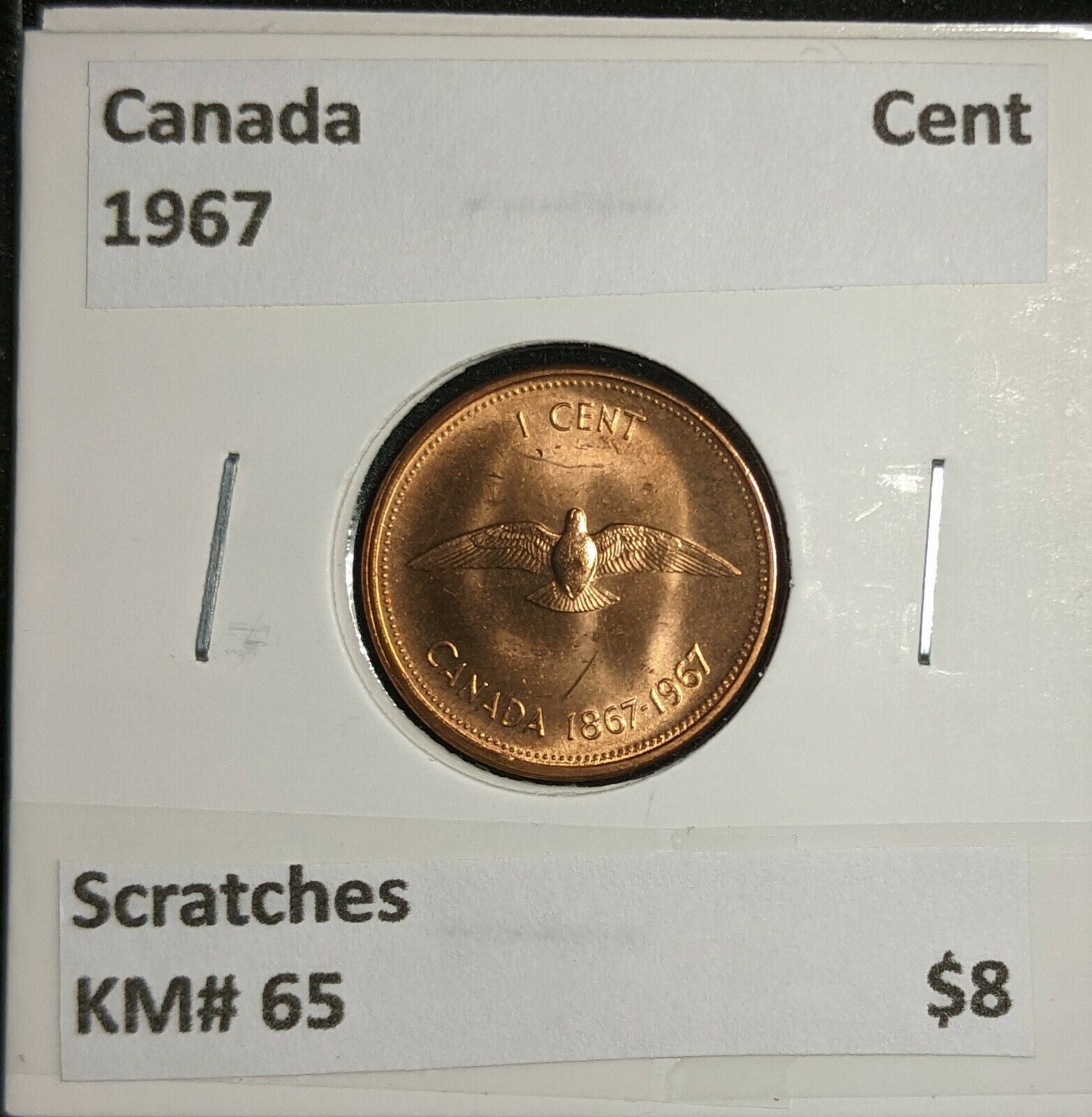 Canada 1967 Cent KM# 65 Scratches  #921
