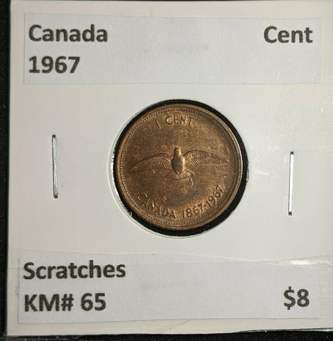Canada 1967 Cent KM# 65 Scratches  #733