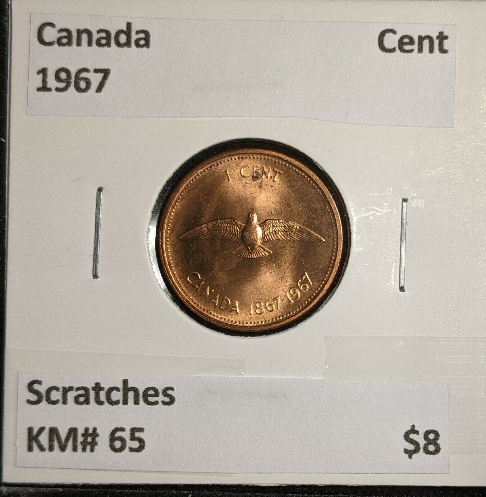 Canada 1967 Cent KM# 65 Scratches  #861