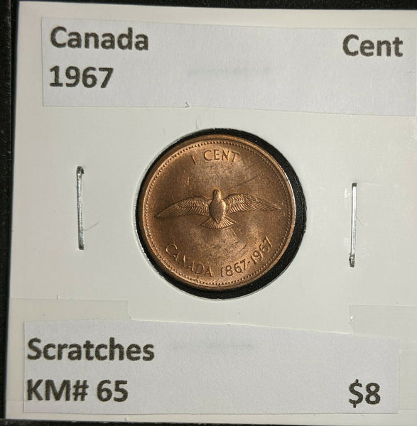 Canada 1967 Cent KM# 65 Scratches  #756