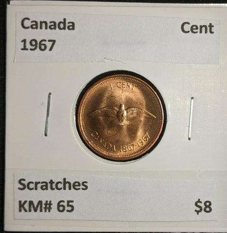 Canada 1967 Cent KM# 65 Scratches  #924