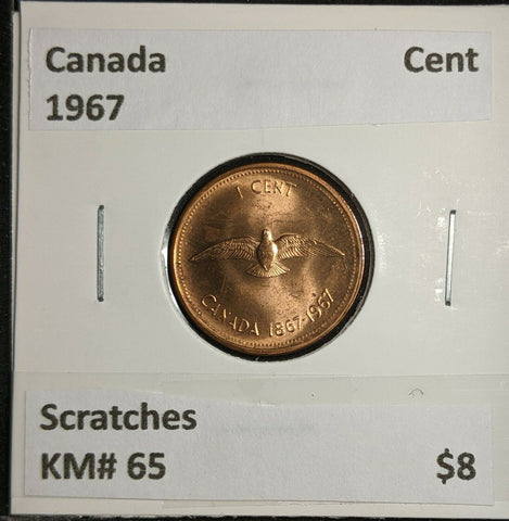 Canada 1967 Cent KM# 65 Scratches  #914