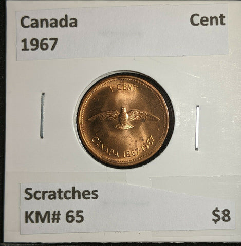 Canada 1967 Cent KM# 65 Scratches  #930