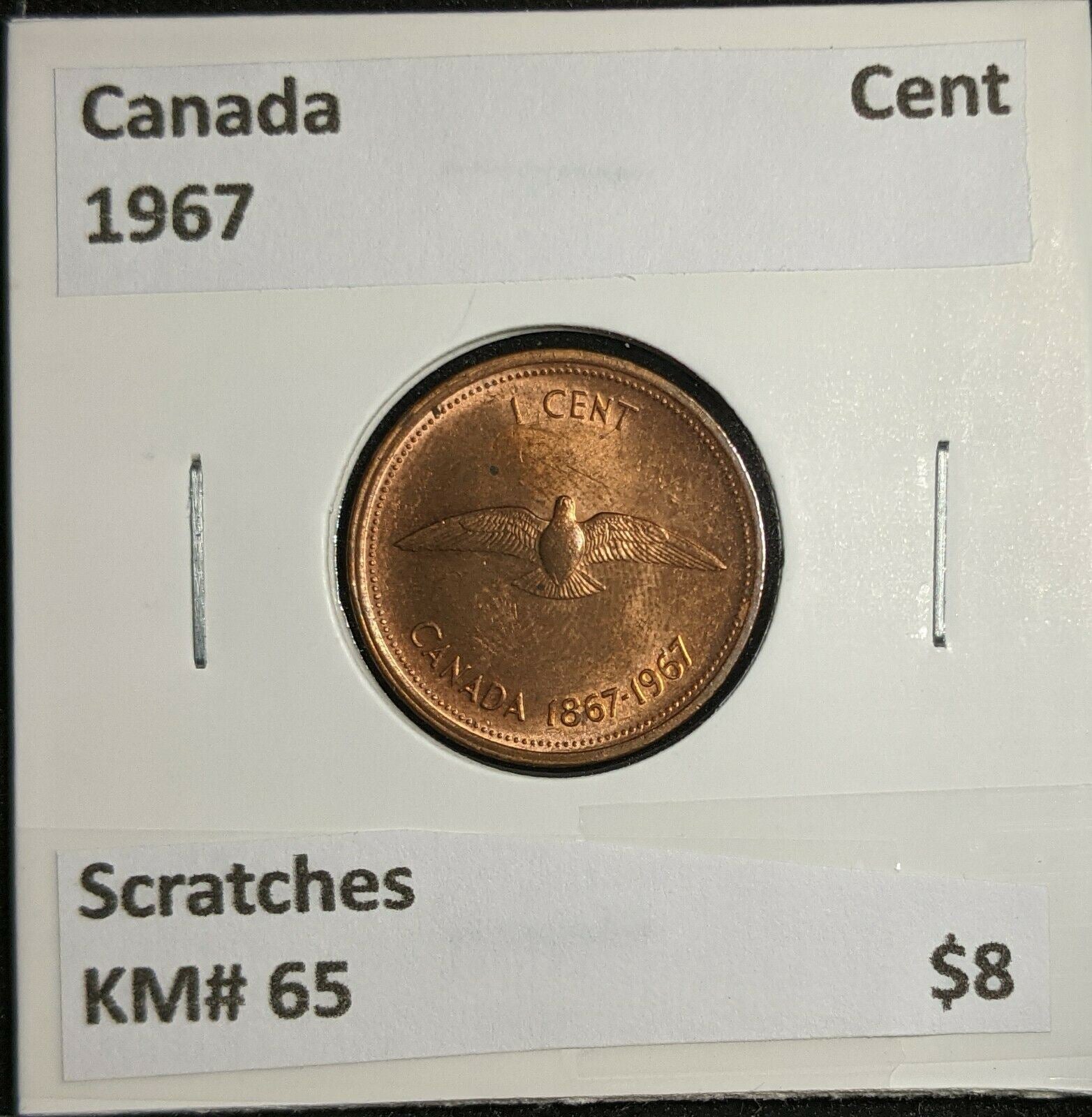 Canada 1967 Cent KM# 65 Scratches  #939